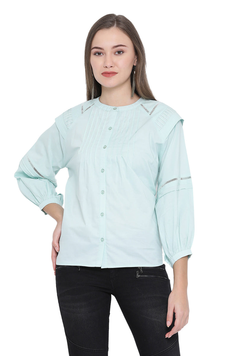 Solid Self Designed Casual Shirt
