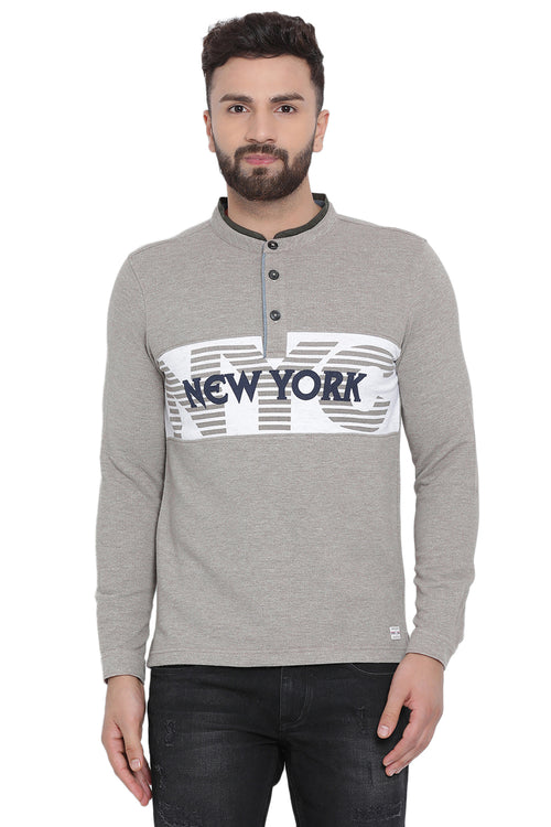 New York Printed Stand Color T-Shirt
