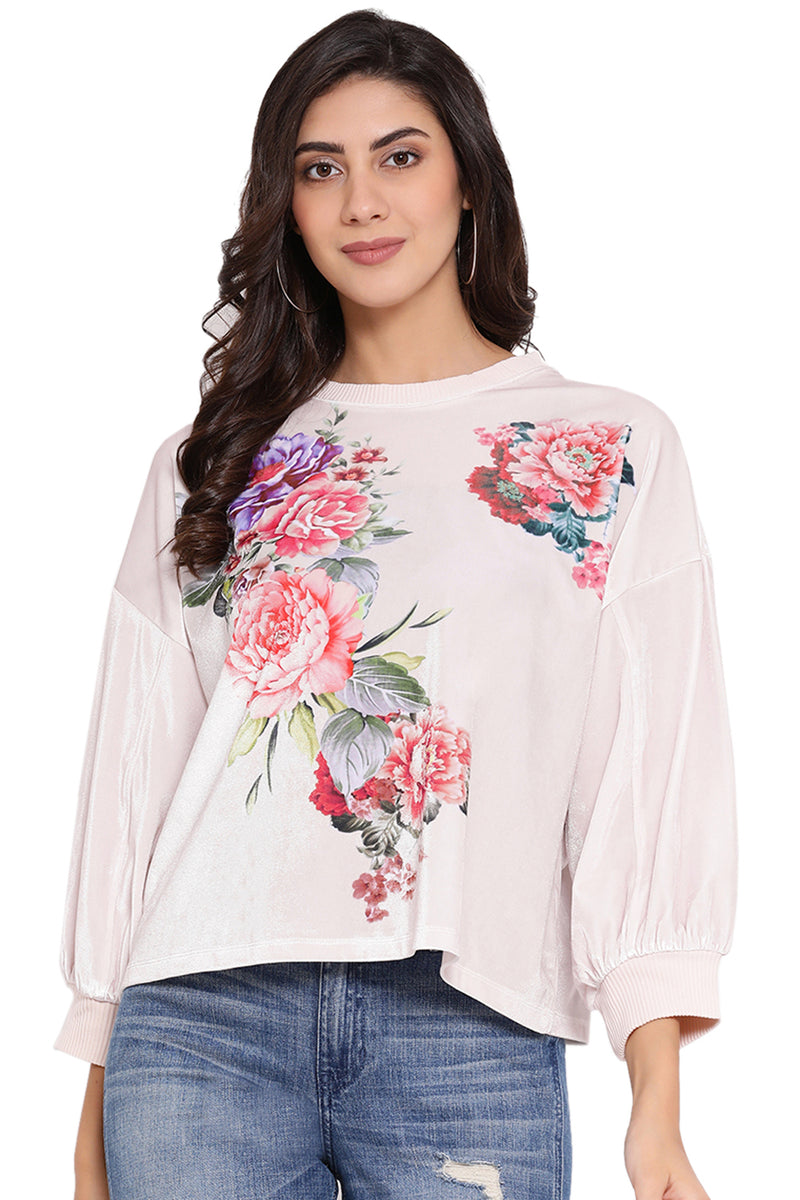 Floral Organza Casual Winter Top
