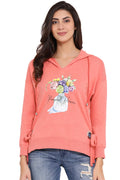 Floral Print Casual Hoodie