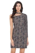 One Shoulder Enigma Midi Dress