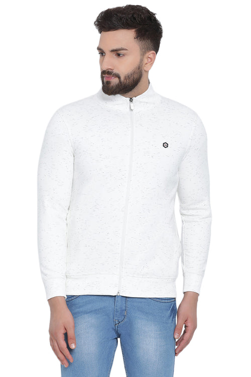 Axmann Solid Melange Zipper Sweatshirt