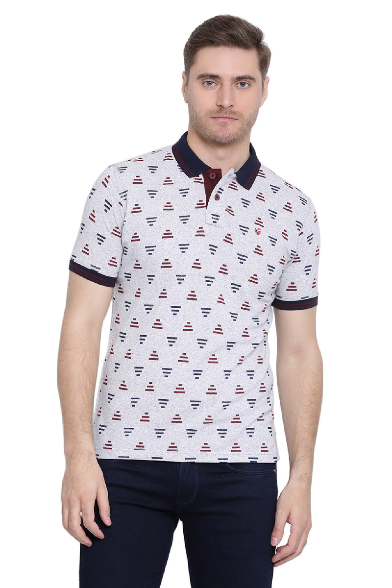 Motif Printed Polo T shirt