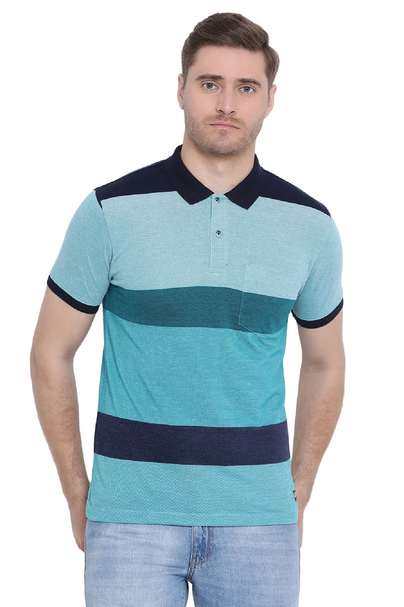 Ocean Stripe Polo T shirt