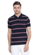 Symmetric Striped Polo T-Shirt