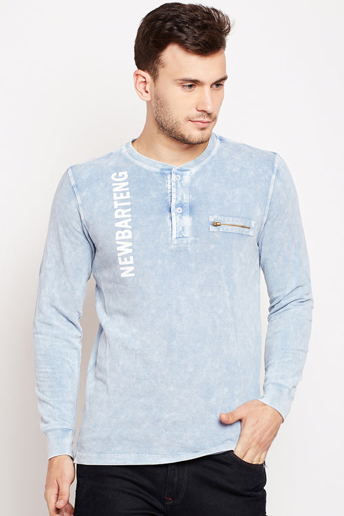 Axmann Denim Solid Full Sleeve T-Shirt - MODA ELEMENTI