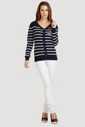 Front Buttoned Striped Cardigan - MODA ELEMENTI