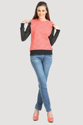 Round Neck Full Sleeve Rose Sweatshirt - MODA ELEMENTI