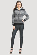 Full Sleeve Front Zipper Stripe Hooded Sweatshirt - MODA ELEMENTI