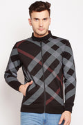 Axmann Abstract Check Zipper Sweatshirt - MODA ELEMENTI
