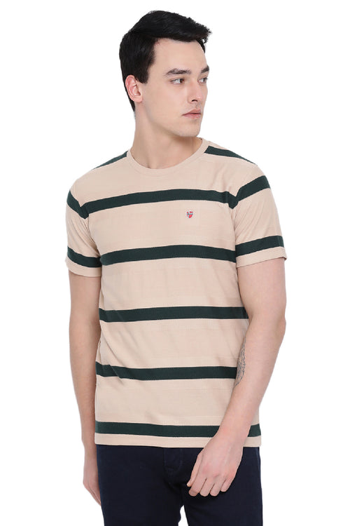 Round Neck Regular Striped T Shirt