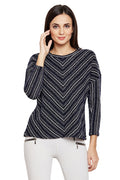 Asymmetric Stripes Winter Top