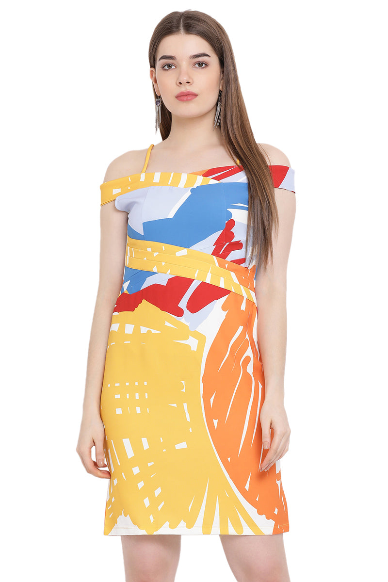 Sunshine Splash Off Shoulder Midi Dress