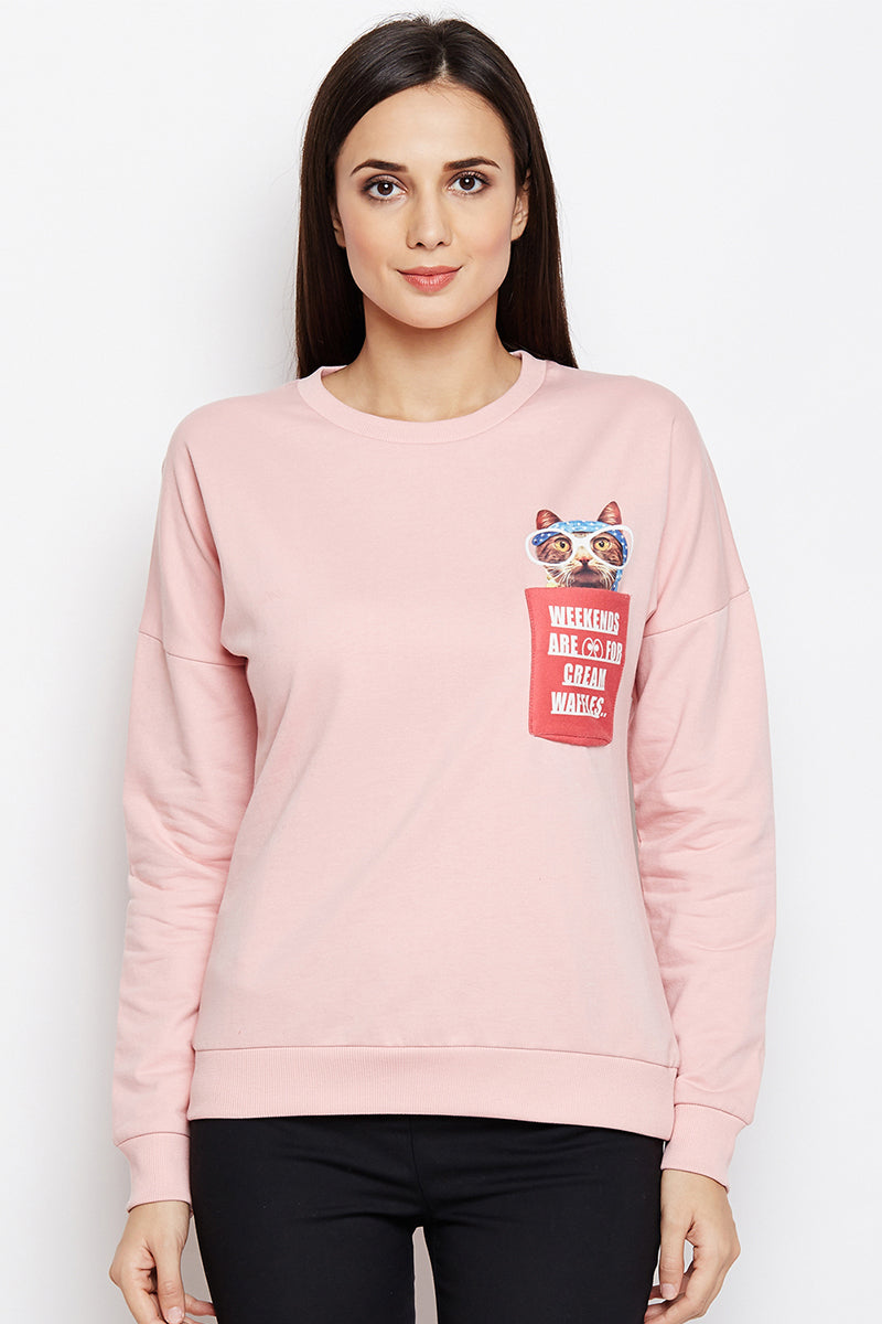 Weekend Cat Patch Sweatshirt - MODA ELEMENTI