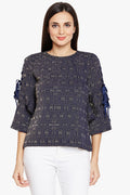 Jazz Shine Sleeve Tie Top - MODA ELEMENTI