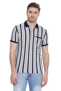Vertical Stripe Polo T-Shirt