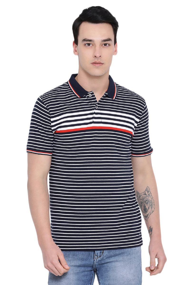 Engineering Striper Polo T shirt