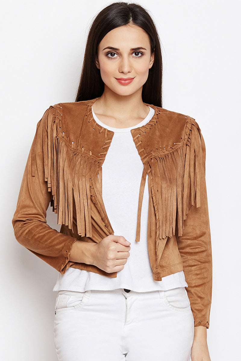 Fringe Rock Suede Shrug - MODA ELEMENTI