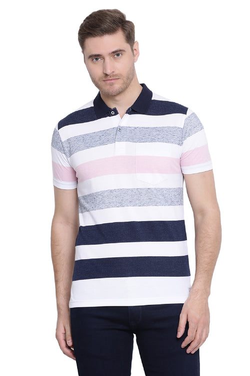 Axmann Multi Color Stripe polo T-shirt