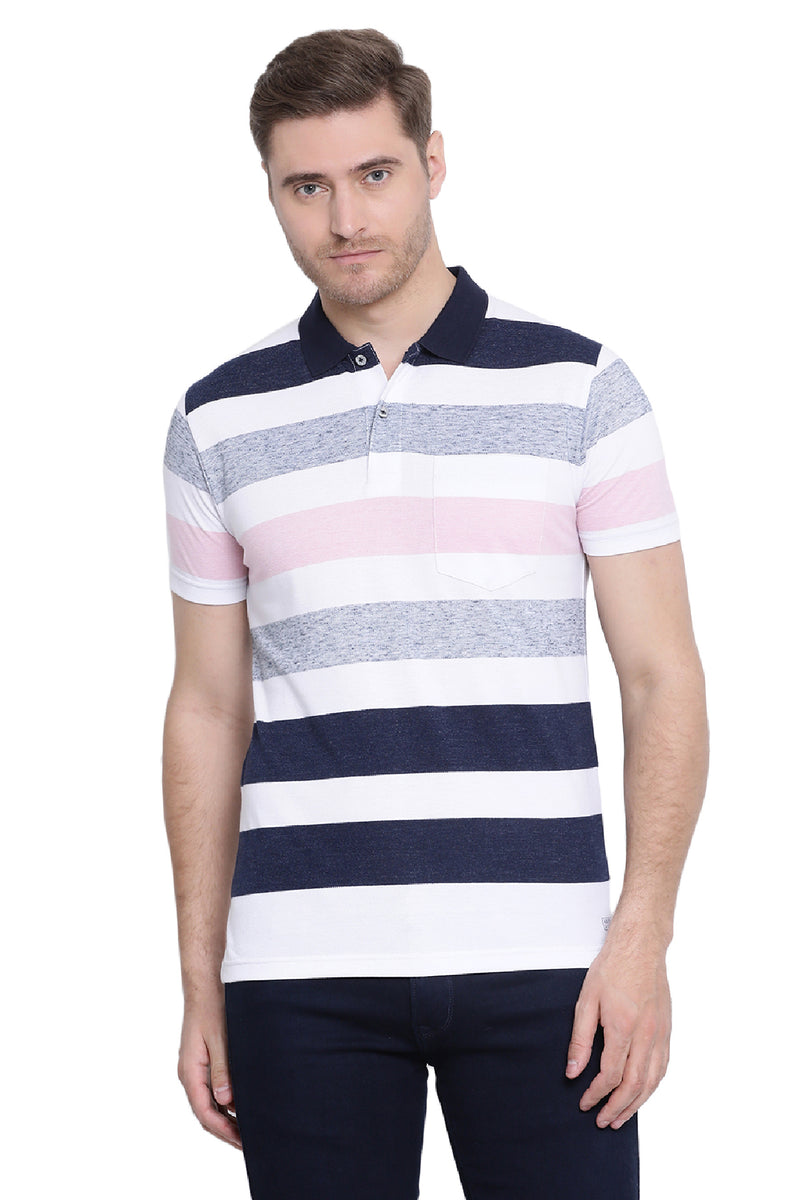 Axmann Multi Color Stripe polo T-shirt