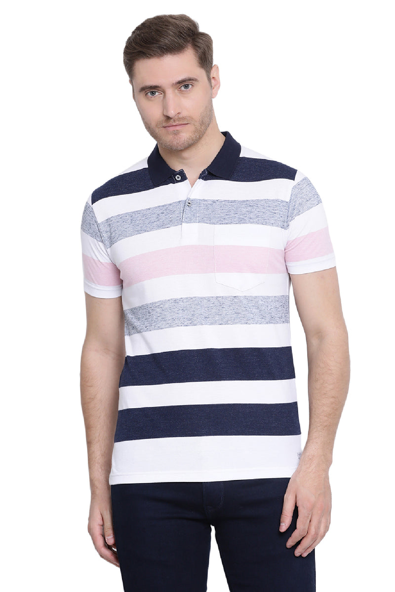 Multi Color Stripe polo T shirt