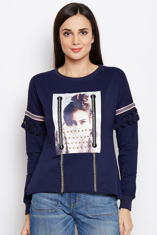 Tassel Shine Sweatshirt - MODA ELEMENTI