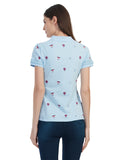 Air Ballon Printed Polo Neck Womens Tshirt