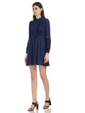 Solid Navy Mini Skirt Dress