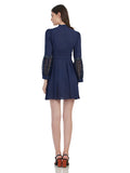 Solid Navy Mini Skirt Dress