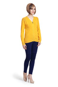 Solid Front Zipper Cardigan - MODA ELEMENTI