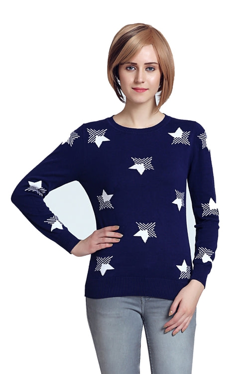 Galaxy Star Crew Neck Pullover