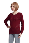 Solid Self Designed Women Sweater - MODA ELEMENTI