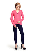 Solid Front Zipper Cardigan - MODA ELEMENTI