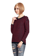 Basic Striped Round Neck Pullover