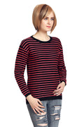 Basic Striped Round Neck Pullover