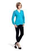 Solid Front Zipper Cardigan - MODA ELEMENTI
