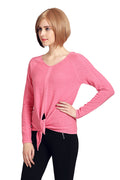 Front Tie Solid Winter Top - MODA ELEMENTI