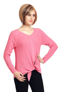 Front Tie Solid Winter Top - MODA ELEMENTI