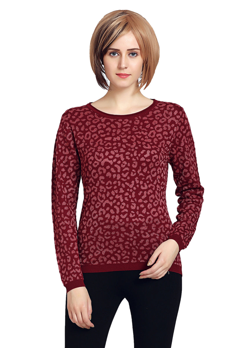 Pug Mark Wine Knit Jumper - MODA ELEMENTI