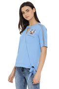 Crazy Cat Casual Cut Out Top