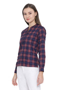 Mandarin Collar Half Placket Shirt