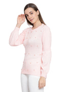 Solid Embellished Casual Jumper