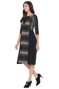 Geometric Wave Midi Dress