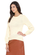 Solid Embellished Casual Jumper