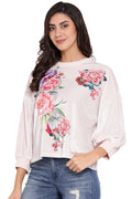 Floral Organza Casual Winter Top