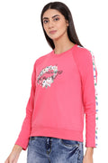 Coral Floral Printed Sweatshirt