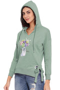 Floral Print Casual Hoodie