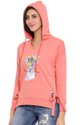 Floral Print Casual Hoodie