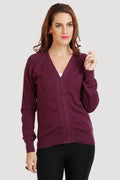 Solid Front Zipper Cardigan - MODA ELEMENTI