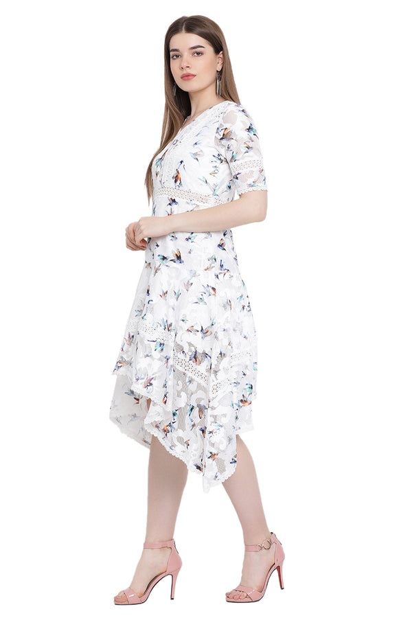 Flying Birds A-Line Midi Dress